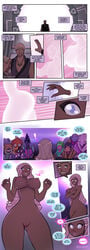 alien_abduction comic dark-skinned_female english_text female feminization gender_transformation genderswap goo_transformation kannelart large_ass large_breasts lips mtf_transformation navel text thick_thighs transformation wide_hips