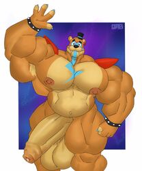 abs balls biceps five_nights_at_freddy's five_nights_at_freddy's:_security_breach flaccid fnaf furry furry_only gab_art glamrock_freddy_(fnaf) hyper hyper_balls hyper_genitalia hyper_penis hyper_testicles male male_focus male_only muscles muscular muscular_arms muscular_legs muscular_male muscular_thighs nipples nude pecs penis solo solo_male testicles veins