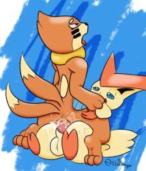 bodily_fluids buizel cowgirl_position cum cum_in_pussy cum_inside duo female feral from_front_position genital_fluids hi_res legendary_pokémon male male/female messy nintendo on_bottom on_top ori-doggo pokémon_(species) pokemon pussy_juice sex victini video_games