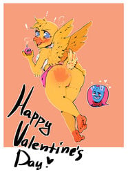 absurd_res anthro ass avian bird blush butt_focus connardcf female five_nights_at_freddy's five_nights_at_freddy's_2 hi_res holidays love machine male male/female mammal robot spanking surprise toy_bonnie_(fnaf) toy_chica_(fnaf) valentine's_day video_games