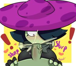 :>= big_breasts blowjob blowjob_face breasts cum cum_in_mouth facial fungy nightcap_(pvz:h) plant plants plants_vs_zombies plants_vs_zombies:_heroes pvz r_bismut rbismut