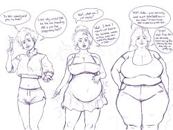 bbw belly big_belly big_breasts breast_expansion breasts chubby cleavage female huge_breasts mature_female milf nipple_bulge overweight overweight_female pregnant rapid_pregnancy sequence thekdubs transformation weight_gain wide_hips