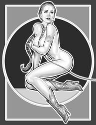 greyscale hand_bra handbra paul_jaworski princess_leia_organa return_of_the_jedi slave_leia star_wars tagme