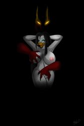 anthro avian breasts crossover devil disney duck ducktales female glowing_eyes lordstevie lucifer magica_de_spell satan vagina