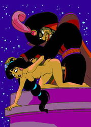 aladdin breasts clothed disney disney_princess disney_villains erect_penis female human jafar male nipples nude penis princess_jasmine sex side_view straight