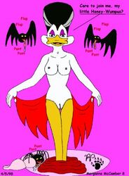 1990s 1998 20th_century anthro avian bat bird darkwing_duck disney duck female morgana_macawber nipples pussy solo_focus spider tagme