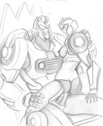 1boy 1girls alien alien_girl ass ass_cheeks breasts female grimlock_(transformers) korblborp medium_breasts nipples penetration penis robot robot_girl robot_humanoid sex strongarm_(transformers) transformers transformers_robots_in_disguise_(2015) uncolored