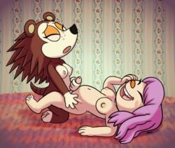 2futas animal_crossing animal_crossing_girl annie-mae anthro areolae balls black_nose breasts brown_body brown_fur carpet chubby closed_eyes dark-skinned_futanari detailed_background duo erect_nipples erection eulipotyphlan eyelashes eyelids feet fingers floor freckles fur futa_on_futa futa_only futanari genitals hair hand_on_face hand_on_head hand_on_hip hand_on_penis handjob happy happy_sex hedgehog hi_res human human_to_anthro intersex intersex/female light lighting lying makeup mammal medium_breasts navel nintendo nipples nude open_mouth paws penile penis pink_hair pink_nipples purple_hair sable_able sex small_breasts species_transformation teeth toes tongue transformation video_games villager_(animal_crossing) wallpaper_(decoration) white_body white_fur