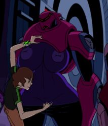 2d alien ben_10 ben_10_omniverse ben_tennyson curvy diklonius edit female genderswap huge_breasts human male older_woman_and_younger_boy purple_skin rule_63 screenshot_edit sevenseven sevenseven sotoraggian thick_thighs voluptuous wide_hips