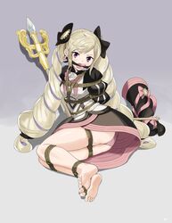 arms_tied_behind_back blonde_hair bondage bound_ankles bound_legs elise_(fire_emblem) female femsub fire_emblem fire_emblem_fates gag gagged looking_at_viewer nintendo purple_eyes sharpffffff source_request twin_drills