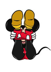 anthro black_fur bulge disney furry male male_only mickey_mouse mouse shoes small_penis solo tail takahiro_(artist) undressing white_background