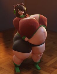 1girls 3d areolae bbw cghonk female female_only huge_breasts overweight overweight_female solo thick_thighs wide_hips