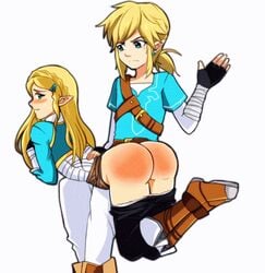 1boy 1boy1girl 1girls adrienoir angry animated ass assertive assertive_male blonde_hair blue_shirt blush breath_of_the_wild brought_to_obedience ceased_resistance crying dominant_male domination happy_dom happy_male horny_female hylian jiggling_ass left-handed link link_(breath_of_the_wild) long_hair looking_back looking_back_at_partner male maledom nintendo non_resistant obedience obedient_sub open_mouth over_the_knee_spanking pointy_ears princess princess_zelda red_ass royalty secretly_loves_it smile spank_marks spanking submissive submissive_female the_legend_of_zelda zelda_(breath_of_the_wild)