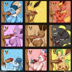 9girls all_nine_eeveelutions anal_fingering anthro areola big_breasts blacky_(pokemon) blue_areola blue_nipples booster_(pokemon) breast_play breasts brown_areola brown_nipples burgerkiss canid canine choker conditional_dnp deep_throat eevee eeveelution eievui eifie_(pokemon) espeon eye_contact fellatio female flareon furry generation_1_pokemon generation_2_pokemon generation_4_pokemon generation_6_pokemon glaceon glacia_(evolution) gulp handjob hi_res incest jolteon kneeling large_breasts leafeon leafia licking licking_penis male male/female male_on_female mammal nintendo nipples nymphia open_mouth oral oral_sex paizuri panels penile penis_lick pink_areola pink_nipples pokemon pokemon_(species) pokemon_on_pokemon pokephilia purple_areola purple_nipples red_areola red_nipples ribbonjob sex showers_(pokemon) snap_my_choker swallowing_penis_while_deepthroat sylveon thunders titfuck titjob umbreon vaporeon video_games wet