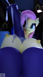 16:9 3d 3d_(artwork) anthro big_breasts bodily_fluids breast_play breasts cum cum_in_hair cum_on_breasts cum_on_face digital_media_(artwork) duo ejaculation female fluttergoth fluttershy_(mlp) friendship_is_magic futanari genital_fluids genitals hair hasbro hi_res huge_breasts intersex intersex/female my_little_pony nipples nude paizuri penis sex straight_hair symm titjob widescreen