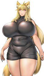 1girls 5_fingers ahoge animal_humanoid big_breasts black_clothing black_dress blonde_hair breasts cameltoe canid canid_humanoid canine canine_humanoid clothed clothing curvy_figure digital_media_(artwork) dress female fingers fox_humanoid front_view fully_clothed fur glistening glistening_body glistening_breasts glistening_clothing glistening_skin golden_fox_(pepe_(jonasan)) hair half-closed_eyes huge_breasts humanoid humanoid_hands inner_ear_fluff lips long_hair looking_at_viewer mammal mammal_humanoid mature_female mature_humanoid monotone_body monotone_ears monotone_fur monotone_hair monotone_tail narrowed_eyes navel navel_outline original pepe_(jonasan) portrait red_eyes simple_background slightly_chubby solo standing thick_thighs three-quarter_portrait tight_clothing tight_dress tight_fit tuft voluptuous white_background white_inner_ear_fluff yellow_body yellow_ears yellow_fur yellow_inner_ear yellow_tail