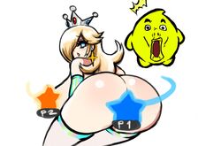 awesomeerix blonde_hair blue_eyes blush cd-i female gameplay_mechanics looking_at_viewer luma mario_(series) meme morshu pale-skinned_female princess_rosalina solo super_mario_galaxy