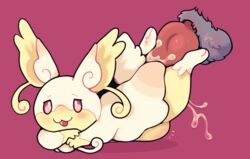 blush bodily_fluids cum duo female feral feralsoren genital_fluids knot male male/female mega_audino mega_evolution nintendo pokémon_(species) pokemon stomach_bulge video_games