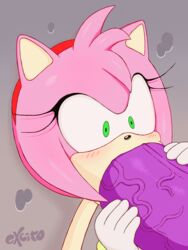 amy_rose big_the_cat blowjob excito faceless_male fellatio huge_cock mouthful pink_hair sonic_(series)