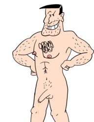 biffa_bacon_(comic) fatha_bacon flaccid_penis ibispaint loana_(artist) muscles nude_male solo_male viz_(magazine)