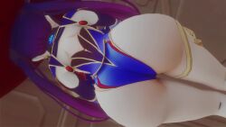 1girls 3d animated ass ass_focus ass_shake from_behind genshin_impact hair_ornament hair_ribbon hat huge_ass jiggle kishi leotard long_hair mona_(genshin_impact) purple_hair shiny shiny_clothes shiny_skin solo thick_thighs thighlet twintails very_long_hair video webm