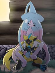 balls blush breasts duo erection female fur fureezy genitals handjob hatterene hi_res legendary_pokemon male male/female nintendo nipples nude penile pokémon_(species) pokemon pokemon_(species) sex video_games zeraora