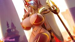 1girls 2021 blonde_hair blood_elf blood_elf_female blood_elf_staff horde_(warcraft) horde_female nipple_slip pinup pubic_tattoo staff tattoo teril_truepath_(valkyrien) valkyrien white_skin world_of_warcraft wow