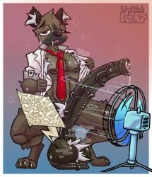 accessory aggretsuko anthro ball_tuft balls big_balls big_penis blush blush_lines bodily_fluids body_hair bottomless breath clothed clothing dripping drooling electric_fan erection feet foreskin fur genital_fluids genitals haida_(aggretsuko) hairy_balls half-closed_eyes hi_res huge_balls huge_penis hyper hyper_balls hyper_genitalia hyper_penis inner_ear_fluff leaking limetentacle long_penis male male_anthro mismatched_genitalia mismatched_penis musk musky_balls musky_penis narrowed_eyes necktie nipples open_clothing open_shirt open_topwear partially_clothed partially_retracted_foreskin penis precum precum_drip pubes saggy_balls saliva sanrio shirt simple_background solo sperm_cell sweat sweatdrop sweaty_balls sweaty_genitalia sweaty_penis topwear tuft vein veiny_penis