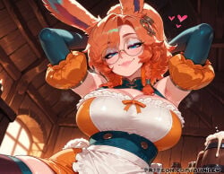 1girl 1girls ai_generated aurora_(league_of_legends) blush braid braided_hair braids breasts bunilew bunny bunny_ears bunny_girl bunny_tail camel_toe cameltoe cleavage clothed clothed_female curvy female female_focus female_only focus fully_clothed ginger ginger_hair large_breasts league_of_legends league_of_legends:_wild_rift nipples nipples_covered nipples_visible_through_clothing orange_hair pussy red_hair riot_games sfw solo solo_female solo_focus teeth tight_clothes tight_clothing uncensored