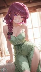 1girls ai_generated bocchi_the_rock! braid braided_hair breasts clenched_teeth curvy curvy_body curvy_female dreamyan_ai female female_focus female_only hi_res high_quality high_resolution highres hiroi_kikuri long_hair looking_at_viewer medium_breasts purple_eyes purple_hair ringed_eyes seductive seductive_eyes seductive_look seductive_mouth seductive_pose seductive_smile sharp_teeth smile smiling solo solo_female solo_focus thick_ass thick_thighs thighs uncensored