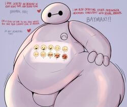 baymax belly big_belly big_butt big_hero_6 butt curvy_figure disastercat disney english_text hand_on_hip heart_symbol hi_res huge_butt humanoid machine male overweight overweight_male pear-shaped_figure robot robot_humanoid simple_background solo squish squishy_body text thick_thighs voluptuous voluptuous_male white_body wide_hipped_male wide_hips