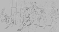 2boys 2d 6+girls assisted_penetration ballerina ballerina_shoes being_watched big_breasts big_dildo big_penis breast_cutout breasts_out camera censored crotchless crotchless_clothes crotchless_leotard deep_penetration dildo dildo_in_pussy dildo_lineup exhibitionism female_masturbation fixzhuzhu functionally_nude functionally_nude_female horsecock_dildo huge_dildo human human_only judging large_breasts leotard lube lube_bottle masturbation monochrome nipples onlookers penis penis_out pouring pouring_on_self preparation preparing_for_penetration pubic_hair sex_toy splits taking_notes taking_picture top-down_bottom-up training vaginal_object_insertion vaginal_penetration watching watching_masturbation watching_through_window window
