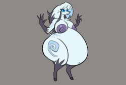 anthro babas belly big_belly big_butt bryandblazar butt female huge_belly humanoid hyper hyper_belly kindred_(lol) lamb_(lol) league_of_legends overweight riot_games slightly_chubby solo tencent weight_gain
