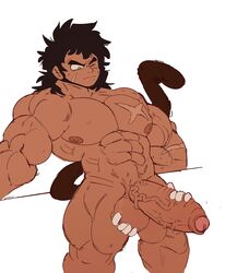 akachionmain balls bara big_balls big_penis broly broly_(dragon_ball_super) disembodied_hands dragon_ball dragon_ball_super gay male male_only muscles muscular penis tail yaoi