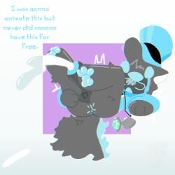 14th_user 2026 absurd_res anthro anus apology balls blue_blush blue_eyes blue_mouth blush bodily_fluids butt buttplug clothed clothing cum cum_inside cum_on_ground cumshot date ear_tuft ejaculation electronics feet femboy foot_fetish foot_focus genital_fluids genitals half_naked hand_on_butt hat headgear headphones headwear hi_res hindpaw inner_ear_fluff lying machine male masturbation on_back open_mouth pawpads paws penis penis_tip plug_(sex_toy) protogen raised_paw sex_toy shaking simple_background solo tail text the14thuser top_hat tuft twitter_handle visor white_background