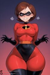 1female 1girl 1girls 2026 ai_generated angry artist_name bangs big_ass big_breasts black_gloves black_thighhighs blush bodysuit breasts brown_eyes brown_hair choker clenched_teeth cowboy_shot curvy domino_mask elastigirl gloves gradient gradient_background helen_parr hi_res high_quality high_resolution highres huge_ass huge_breasts looking_at_viewer mask medium_breasts patreon patreon_username red_bodysuit shiny_clothes short_hair skin_tight solo superhero teeth the_incredibles the_incredibles_2 thick_thighs thighhighs thighs unjobdespiert watermark wide_hips