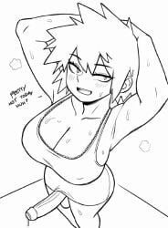 ai_edit coloring_page cum_drip dross futanari large_breasts milf mitsuki_bakugou sweat uncircumcised veiny_penis