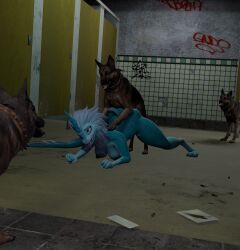 3d_(artwork) animal_genitalia anonymous_artist anthro bathroom bathroom_sex bestiality blender_(artwork) blender_eevee_(artwork) blue_body breasts canid canine canine_genitalia canis digital_media_(artwork) disney domestic_dog dragon duo female female_penetrated feral fist from_behind_position gangbang genitals german_shepherd group group_sex herding_dog hi_res horn looking_pleasured male male/female male_penetrating male_penetrating_female mammal mounting mythological_creature mythological_scalie mythology non-mammal_breasts pastoral_dog penetration penile penile_penetration penis penis_in_vagina questionable_consent raya_and_the_last_dragon scalie sex sisu_(ratld) submissive submissive_female tail tongue tongue_out vaginal vaginal_penetration vulva