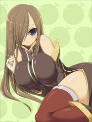 1girls big_breasts breasts clothing eyebrows_visible_through_hair female female_human female_only gigantic_breasts huge_breasts human large_breasts legwear light-skinned_female light_skin shuz_(dodidu) solo tales_of_(series) tales_of_the_abyss tear_grants topwear