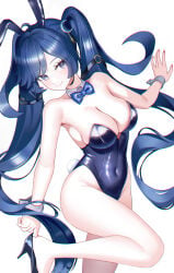 1girls big_breasts blue_bunny_ears blue_bunnysuit blue_eyes blue_hair breasts breasts_out bunny_ears bunnysuit exposed_breasts female iuno_(wuthering_waves) large_breasts long_hair twintails wuthering_waves