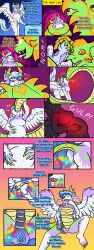 absurd_res angel belly big_belly bite blue_eyes blue_hair bodily_fluids breasts claws close-up cobra coiling comic construct_(sandentwins) countershading cum digestion duo english_text feathered_wings feathers female female/female feral forked_tongue fusion genital_close-up genital_fluids genitals green_body green_scales growth hair hand_on_belly herm hi_res horn humanoid hybrid hypnosis intersex jakkai kieri_suizahn magic mind_control oral_vore penis reptile rhea_snaketail sandentwins scales scalie size_difference slightly_damned smaller_pred snake sparkles spread_vulva spreading swallowed_alive swallowing tail tail_growth teeth text tongue ventral_scales vore vulva vulva_close-up wings