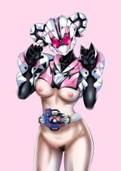 1girls artist_name artist_request belt boob_window breasts breasts_out cute_pose female female_focus female_only helmet helmet_with_visor kamen_rider kamen_rider_my-th_(series) large_breasts looking_at_viewer nipples nude nude_female pubic_hair puffy_nipples tagme_(character) thick thick_thighs thighhighs thighs underboob wide_hips wide_thighs