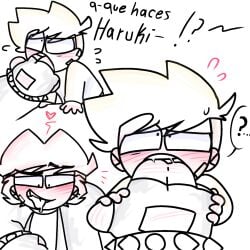 2boys age_difference brothers colorless confused cute_male doodle finger_in_mouth gay little_boy little_brother mouth_open no_color oc ocs original original_character original_characters saliva sketch spanish step-brother_and_step-brother step-incest text tongue_out what_the_fuck
