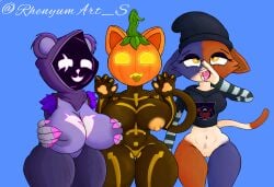 2026 2d 2d_(artwork) big_ass big_breasts big_butt breasts cat_ears cat_tail epic_games exposed_breasts exposed_nipples exposed_pussy female female_focus fortnite fortnite:_battle_royale grabbing grabbing_own_breast looking_at_viewer meow_skulls_(fortnite) nipples open_mouth partially_clothed paws purple_fur purple_nipples raven_team_leader rhenyumarts saliva spice_(fortnite) tail tits tongue_out tree