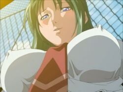 1girls academy_uniform_(bible_black) against_fence animal_ears before_sex bible_black bible_black_only blue_eyes blush breast_focus breast_grab breasts bunny_ears chain-link_fence clavicle clothing collarbone embarrassed erect_nipples faithful_to_the_anime fake_animal_ears female fence green_hair hairband hands_on_breasts hard_nipples head_tilt high_resolution imminent_sex ito_mika legwear long_hair looking_at_own_breasts looking_at_self looking_down male_pov nipple_bulge nipple_pinch nipple_tweak nipples nipples_visible_through_clothing no_bra no_bra_under_clothes open_clothes open_mouth outdoors parted_bangs parted_lips playing_with_nipple pov rooftop school school_rooftop screencap shirt skirt smile solo solo_focus stockings teenage_female teenager uncensored upper_body vest visible_nipples