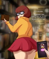 ass brown_hair clothed clothing female glasses hanna-barbera migi_rider mind_control scooby-doo sideboob tagme tech_control velma_dinkley