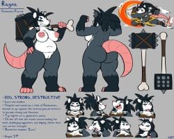 2026 4_toes absurd_res american_opossum angry anthro barbarian big_breasts big_nipples black_hair blep blush bottomwear bra breasts brown_bottomwear brown_bra brown_clothing brown_skirt brown_underwear clothing english_text feet felino female flexing front_view fur genitals grey_body grey_fur grin hair hammer hi_res holding_object holding_weapon mammal marsupial midriff model_sheet multiple_expressions nipples nude overweight overweight_anthro overweight_female pink_body pink_nose ragna_(felino) rear_view sharp_teeth side_view skirt smile solo teeth text thick_thighs toes tongue tongue_out tools underwear vulva warhammer weapon white_body white_fur wide_hips yelling yellow_bottomwear yellow_clothing yellow_skirt