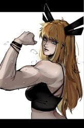 1girls back_view blonde_hair female female_only flexing magik_(illyana_rasputin) magik_(marvel_rivals) marvel marvel_rivals