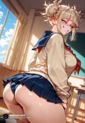 1girl 1girls absurd_res absurdres ai_generated anime_girl ass bangs big_ass big_breasts blonde_hair blunt_bangs boku_no_hero_academia breasts double_bun female female_focus hi_res high_quality high_resolution highres himiko_toga large_ass large_breasts messy_hair my_hero_academia nekromant solo_focus straight thick_thighs toga_himiko wide_hips yellow_eyes yellow_hair
