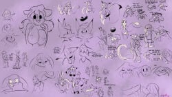 absurd_res anthro canid canine dirty_bunny dirty_bunny_(character) female fox hi_res incest_(lore) lagomorph leporid male male/female male/male mammal mephitid procyonid rabbit raccoon sketch_page skunk unnamed_character